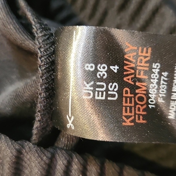 Top Shop Black Elastic Waist Pull Up Wide Leg Pants Size 4 - Picture 7 of 7